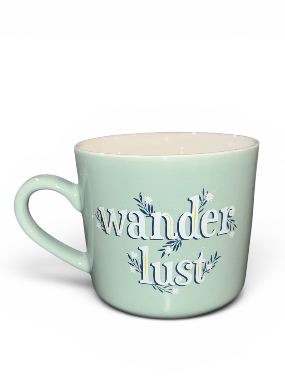 OPAL HOUSE WANDER LUST MINT GREEN MUG CUP 12 OZ COFFEE TEA FLORALS